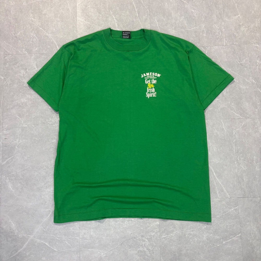 Vintage Jameson Irish Whiskey T Shirt Mens XL Green Fruit of the Loom USA Made